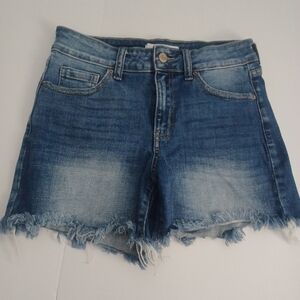 Zenana High-rise Distressed Cut Off Shorts Sz S